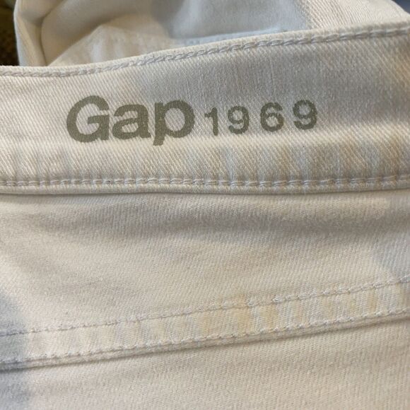 GAP 1969 White Denim Jeans ✨Women Size 27 R Straight Stretch Fit - Picture 4 of 9